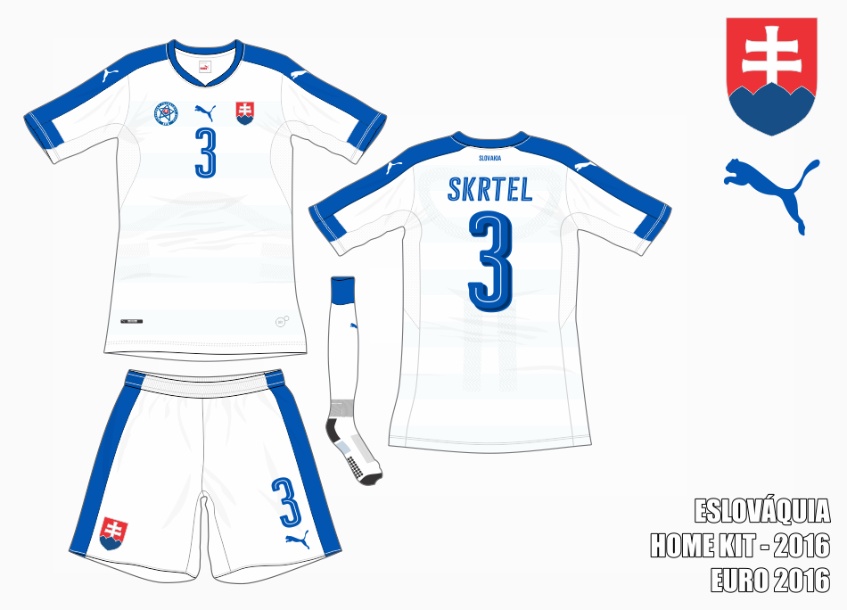 Equipamento em branco da Eslováquia no Euro 2016